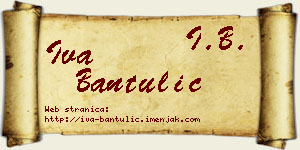 Iva Bantulić vizit kartica